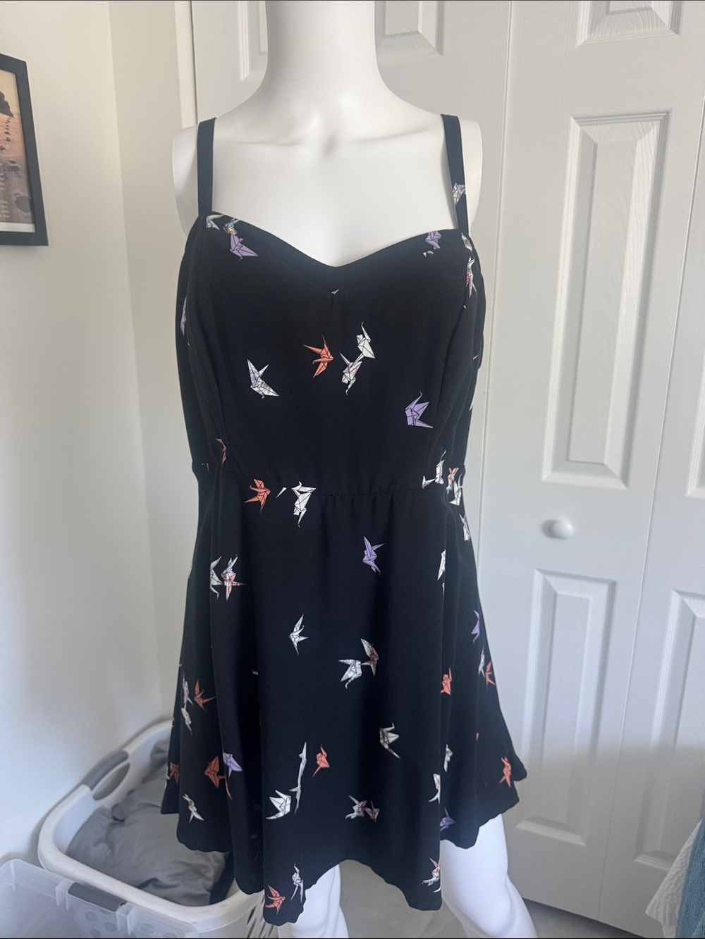 Torrid Black Origami Crane Print Sundress